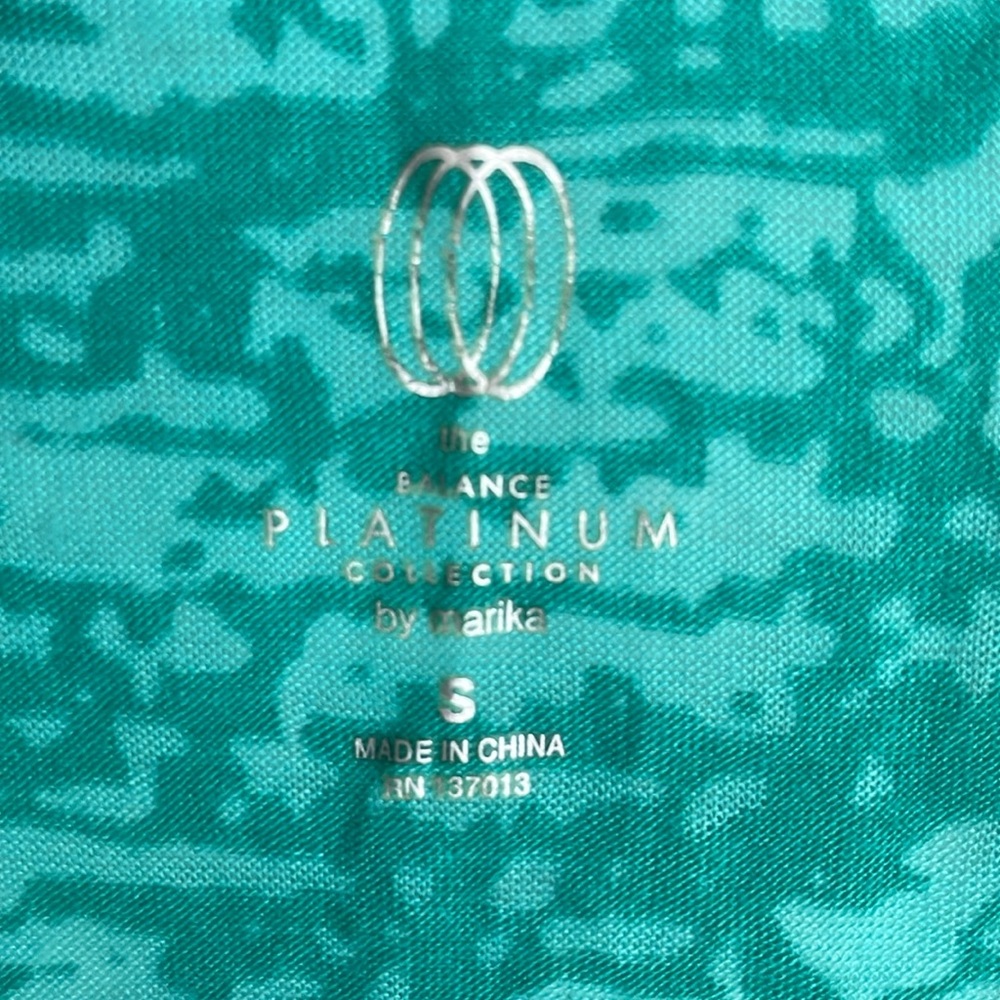Balance Platinum Collection by Marika Teal Long Sleeve Athleisure Top S - Picture 2 of 6